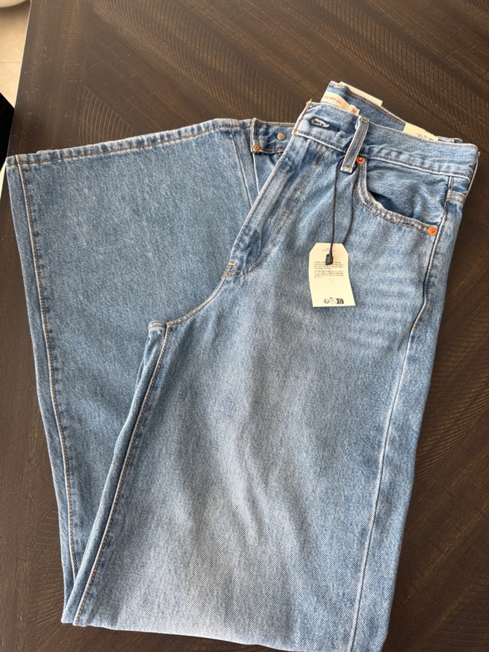 Levi's Light Blue Ribcage wide leg Jeans